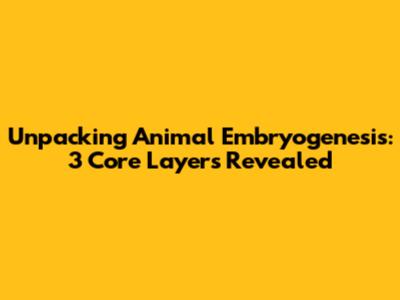 Unpacking Animal Embryogenesis: 3 Core Layers Revealed