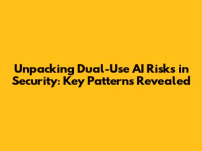 Unpacking Dual-Use AI Risks in Security: Key Patterns Revealed