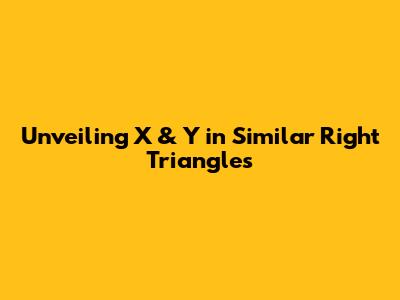 Unveiling X & Y in Similar Right Triangles