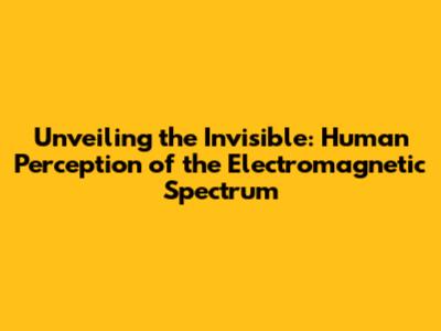 Unveiling the Invisible: Human Perception of the Electromagnetic Spectrum
