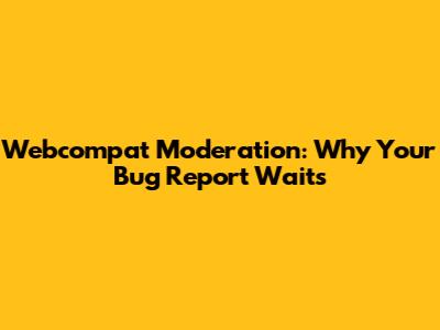 Webcompat Moderation: Why Your Bug Report Waits