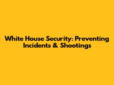 White House Security: Preventing Incidents & Shootings