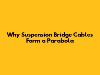 Why Suspension Bridge Cables Form a Parabola