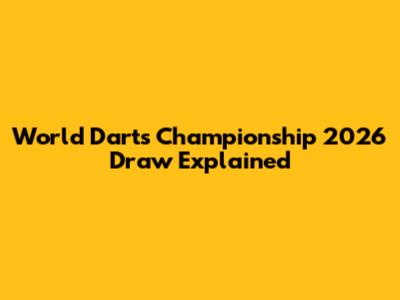 World Darts Championship 2026 Draw Explained