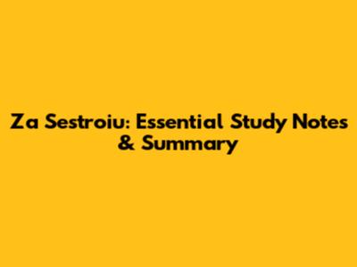 Za Sestroiu: Essential Study Notes & Summary